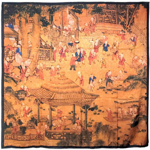 NWT Double Sided Silk Scarf 52"x52" Large Square Shawl Wrap XiangYunSha 3655